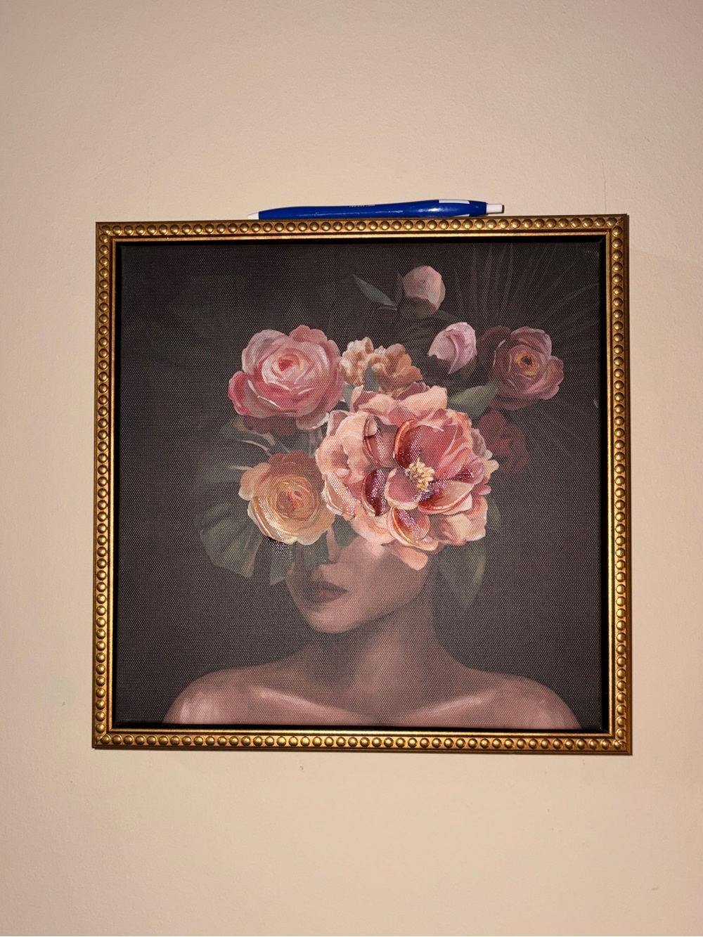 Floral Muse Wall Art Print in Pink and Green - Brand Unspecified